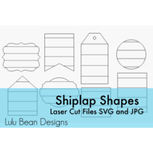 Set of Shiplap Shapes Line Farmhouse Circle Square Digital Cut File Laser Cutting svg jpg Glowforge