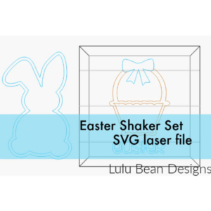 Easter Basket Bunny Shaker Set Frame Shiplap Kit Wood Glowforge File Sign Digital Cut File Laser Cutting svg