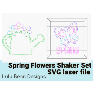 Spring Flowers Butterfly Shaker Set Frame Shiplap Kit Wood Glowforge File Sign Digital Cut File Laser Cutting svg