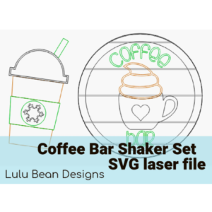 Coffee Hot Cocoa Shaker Set Frame Shiplap Kit Wood Glowforge File Sign Digital Cut File Laser Cutting svg