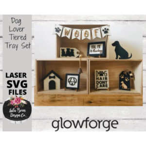 Dog House Bone Tiered Tray Kit Wood Tag Banner Sign Shiplap Digital Cut File Laser Wood Cutting svg pdf jpg dxf