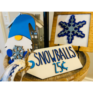 Winter Snow Gnome Tiered Tray SVG Kit Wood Glowforge Laser File Sign Digital Cut File Laser Cutting
