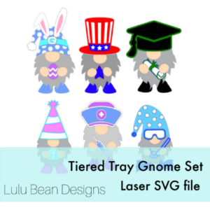 Set of Gnomes for Tiered Trays Digital Cut File Laser Wood cutting SVG template