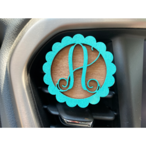Monogram Car Air Freshener Essential Oil SVG laser Glowforge file