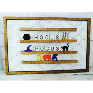Hocus Pocus Letterboard Shape Set SVG File Wood Digital Cut Laser Wood Cutting