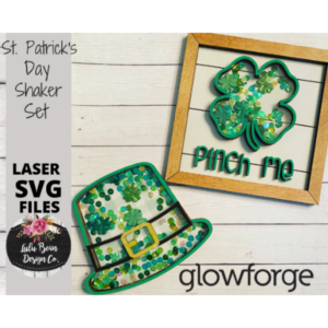 St. Patrick’s Day Hat Clover Shaker Set Frame Shiplap Kit Wood Glowforge File Sign Digital Cut File Laser Cutting svg