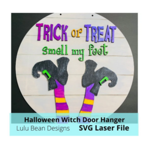 Halloween Witch Legs Door Hanger SVG laser file Digital Cut File Wood Cutting template