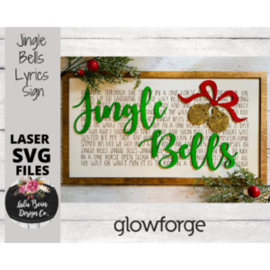 Jingle Bells Lyrics Engraved Word Sign Digital Cut File Laser Wood SVG cutting template Glowforge