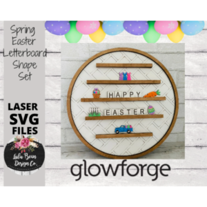 Easter Letterboard Shapes SVG Wood Glowforge Digital Cut File Laser Wood Cutting