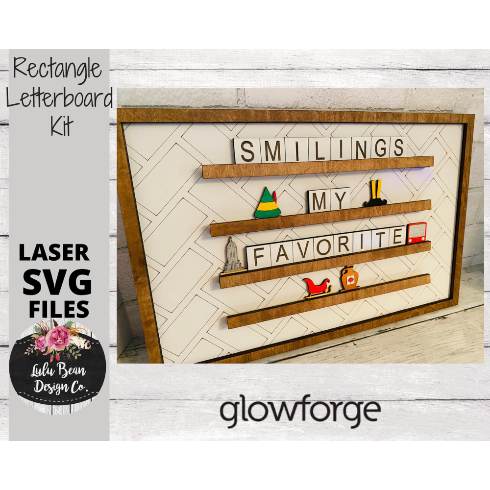 SVG Floral Tile Rectangle Sign Backer Digital Laser Cut File 