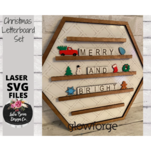 Christmas Letterboard Shapes SVG Wood Digital Cut File Laser Wood Cutting