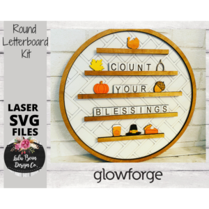 Letterboard Round SVG Shape Herringbone pattern Wood Digital Cut File Laser Wood Cutting