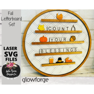 Fall Letterboard Shape Set SVG File Wood Digital Cut Laser Wood Cutting