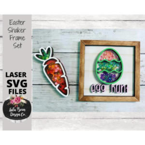 Easter Shaker Frame Set Sign SVG File Digital Laser Wood Glowforge template