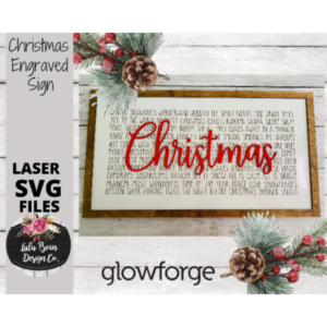 Christmas Engraved Word Sign Digital Cut File Laser Wood SVG cutting template Glowforge