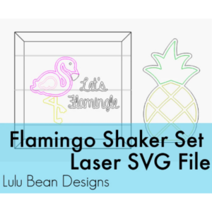 Flamingo Pineapple Shaker Set Frame Shiplap Kit Wood Glowforge File Sign Digital Cut File Laser Cutting svg