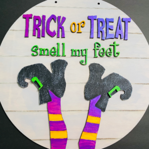 Halloween Witch Legs Door Hanger SVG laser file Digital Cut File Wood Cutting template