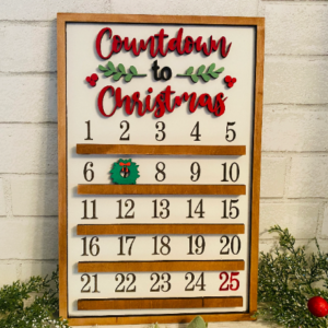 Countdown to Christmas Calendar Wreath SVG laser file Wood Digital Cutting Glowforge