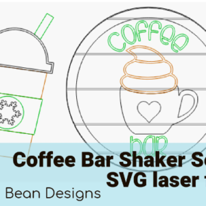 Coffee Hot Cocoa Shaker Set Frame Shiplap Kit Wood Glowforge File Sign Digital Cut File Laser Cutting svg