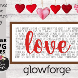 Love Corinthians Scripture Engraved Word Sign Valentines Day SVG Digital Cut File Laser Glowforge Wood