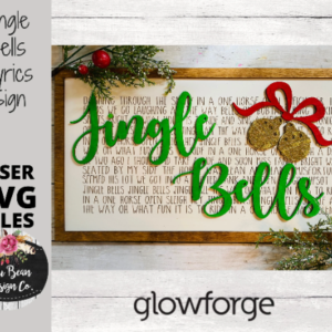 Jingle Bells Lyrics Engraved Word Sign Digital Cut File Laser Wood SVG cutting template Glowforge