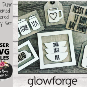 Rae Dunn Inspired Run TJ Messy Bun Tier Tiered Tray Mini Signs Wood Tag Tags Digital Cut File Laser Wood Cutting svg pdf jpg dxf template