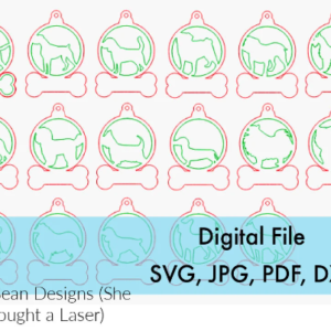 Dog Breed Wood Christmas Ornaments Personalized Digital Cut File Laser Cutting svg pdf jpg dxf Glowforge