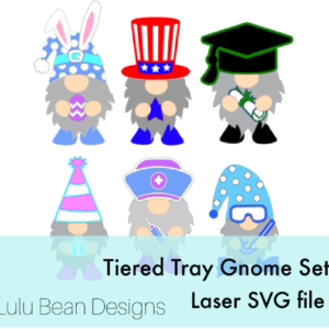 Set of Gnomes for Tiered Trays Digital Cut File Laser Wood cutting SVG template