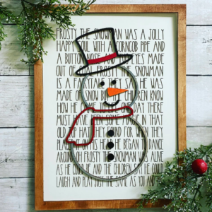 Frosty the Snowman Lyrics Engraved Word Sign Digital Cut File Laser Wood SVG cutting template Glowforge