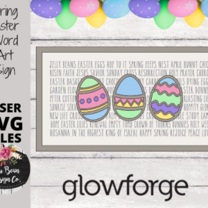 Easter Spring Eggs Engraved Word Sign SVG Digital Cut File Laser Glowforge Wood