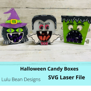 Halloween Candy Boxes SVG File Digital Cut Laser Wood Cutting