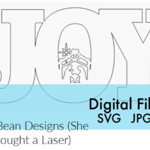 Joy Nativity Silhouette Door Hanger Digital Cut Files Laser Wood Cutting SVG template round