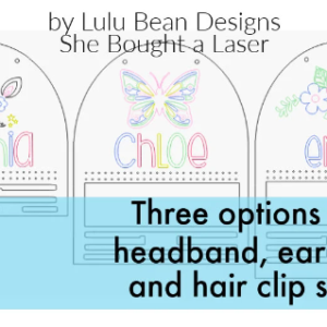 Personalized Earring Headband Hairband Holder Wood Glowforge File Digital Cut File Laser Cutting svg jpg