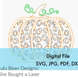 Leopard Pattern Pumpkin Digital Cut File Laser Wood Cutting svg pdf dxf jpg door hanger template