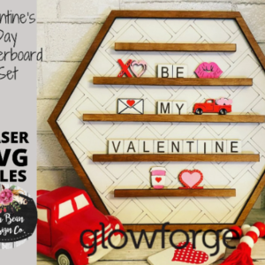 Valentine’s Day Valentine Letterboard Shapes SVG Wood Glowforge Digital Cut File Laser Wood Cutting