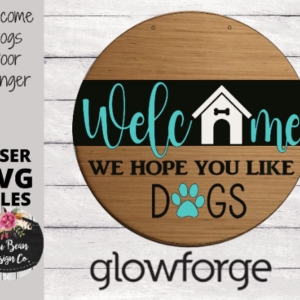 Welcome Hope you like Dogs SVG file Circle Round Sign Digital Cut File Laser Wood Cutting door hanger template Active