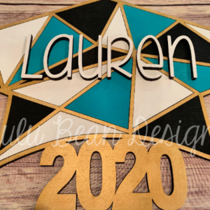 Graduation Cap Hat Geometric 2022 Personalized Puzzle Piece Sign Digital Cut File Laser Wood SVG cutting template door hanger