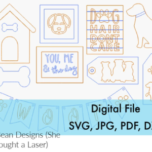 Dog House Bone Tiered Tray Kit Wood Tag Banner Sign Shiplap Digital Cut File Laser Wood Cutting svg pdf jpg dxf