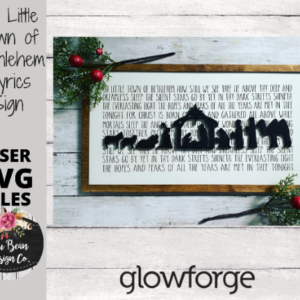 Oh Little Town of Bethlehem Lyrics Engraved Word Sign Digital Cut File Laser Wood SVG cutting template Glowforge