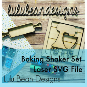 Baking Mixer Rolling Pin Shaker Set Frame Shiplap Kit Wood Glowforge File Sign Digital Cut File Laser Cutting svg