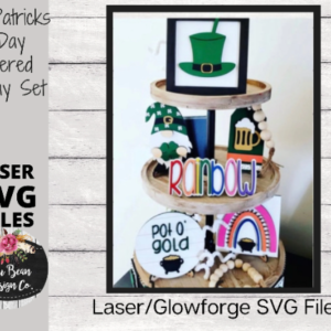 St. Patrick’s Day Rainbow Beer Tier Tiered Tray Kit Wood Glowforge File Sign Digital Cut File Laser Cutting svg jpg