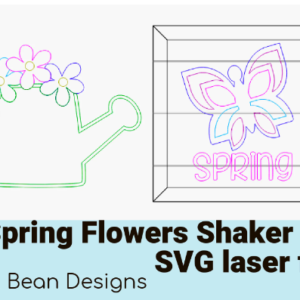 Spring Flowers Butterfly Shaker Set Frame Shiplap Kit Wood Glowforge File Sign Digital Cut File Laser Cutting svg