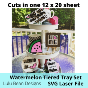 Watermelon Tiered Tray One Sheet Wonder SVG file Wood Glowforge File Sign Digital Cut File Laser Cutting