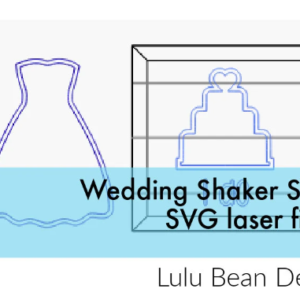 Wedding Dress Bridal Cake Shaker Set Frame Shiplap Kit Wood Glowforge File Sign Digital Cut File Laser Cutting svg