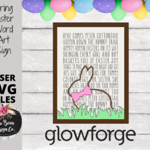 Easter Spring Bunny Peter Cottontail lyrics Engraved Word Sign SVG Digital Cut File Laser Glowforge Wood
