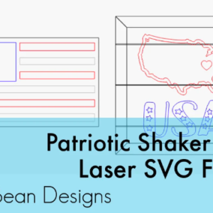 Patriotic Flag USA Shaker Set Frame Shiplap Kit Wood Glowforge File Sign Digital Cut File Laser Cutting svg