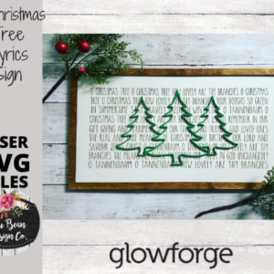 O Christmas Tree Lyrics Engraved Word Sign Digital Cut File Laser Wood SVG cutting template Glowforge