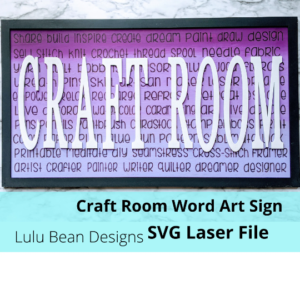Craft Room Sign Digital Cut File Laser Wood SVG cutting template Glowforge