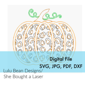 Leopard Pattern Pumpkin Digital Cut File Laser Wood Cutting svg pdf dxf jpg door hanger template