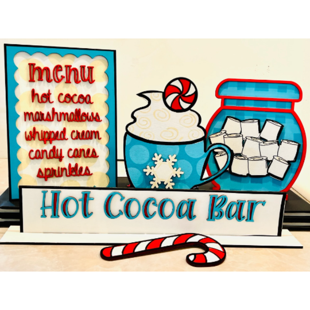 Hot Cocoa Machine Ornament Laser Wood Sign Digital File Christmas